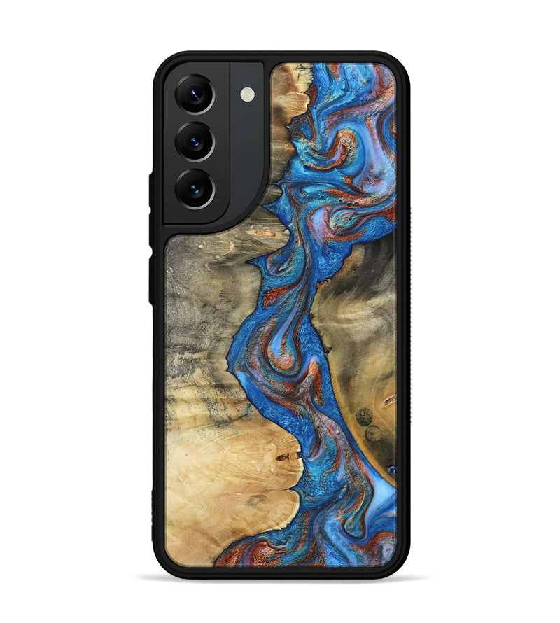 Galaxy S22 Plus Wood Phone Case - Valarie (Teal & Gold, 812101)
