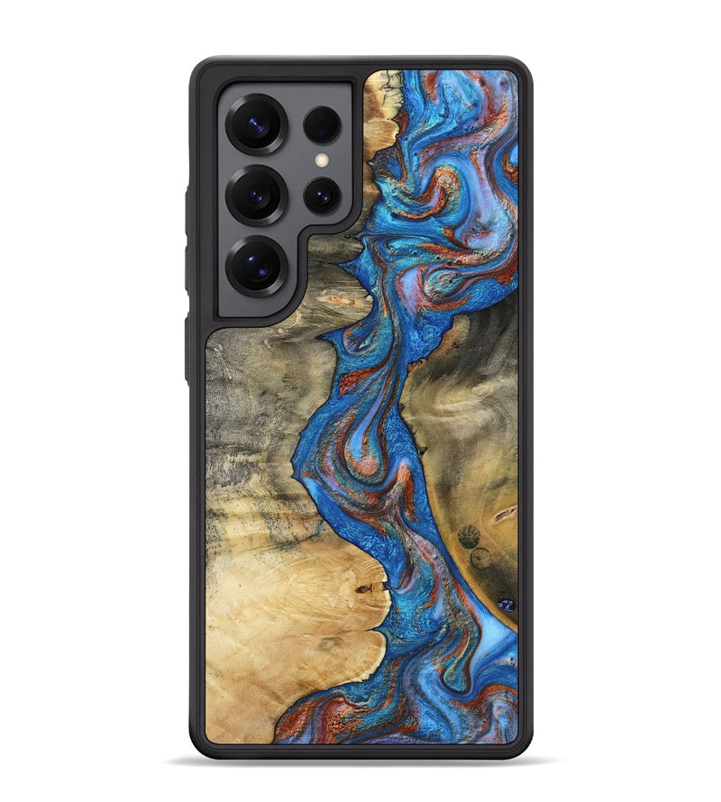 Galaxy S25 Ultra Wood Phone Case - Valarie (Teal & Gold, 812101)