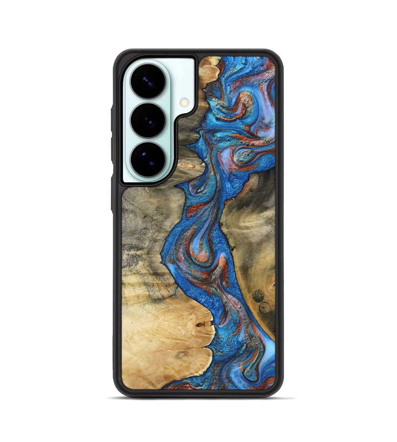 Galaxy S26 Wood Phone Case - Valarie (Teal & Gold, 812101)