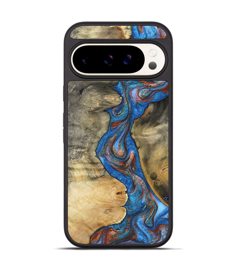 Pixel 9 Pro Wood Phone Case - Valarie (Teal & Gold, 812101)