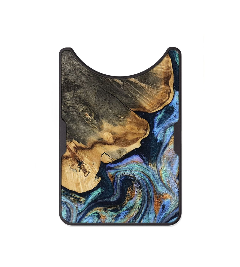 Alloy Wood Wallet - Jesse (Teal & Gold, 812102)