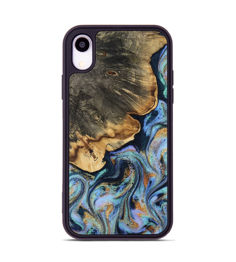 iPhone Xr Wood Phone Case - Jesse (Teal & Gold, 812102)