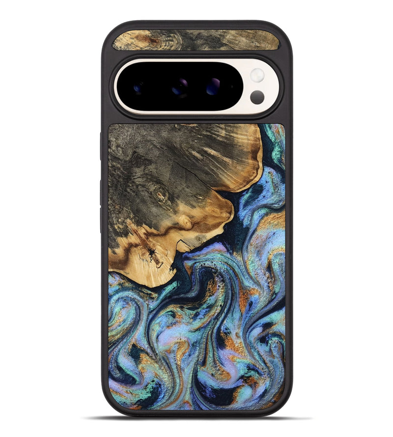 Pixel 10 Pro XL Wood Phone Case - Jesse (Teal & Gold, 812102)