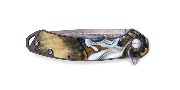 EDC Wood Pocket Knife - Bettye (Teal & Gold, 812103)