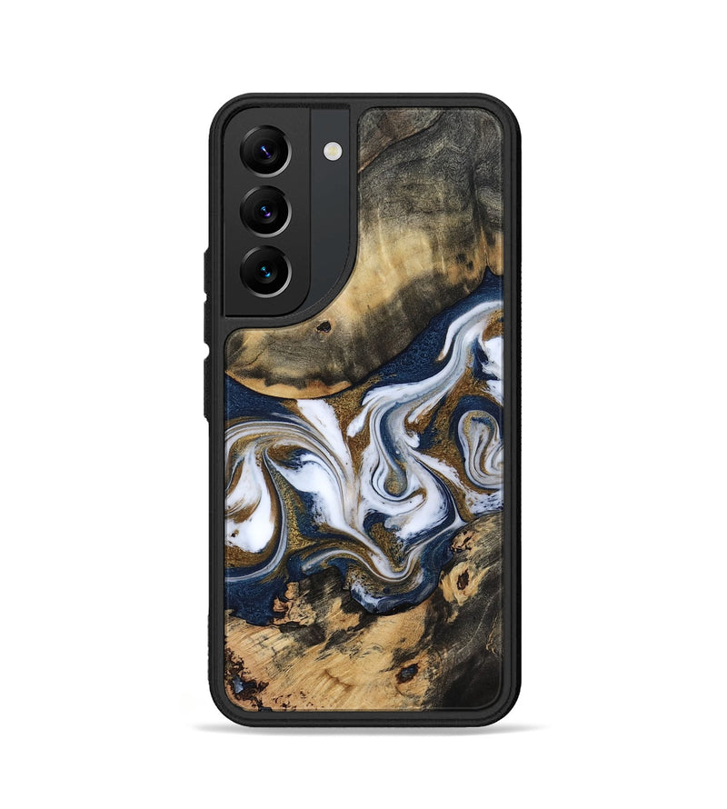 Galaxy S22 Wood Phone Case - Bettye (Teal & Gold, 812103)