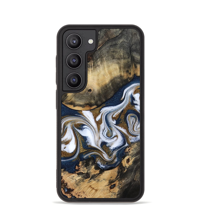 Galaxy S23 Wood Phone Case - Bettye (Teal & Gold, 812103)