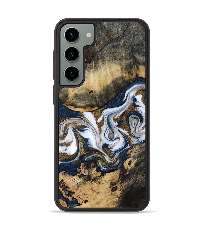 Galaxy S23 Plus Wood Phone Case - Bettye (Teal & Gold, 812103)