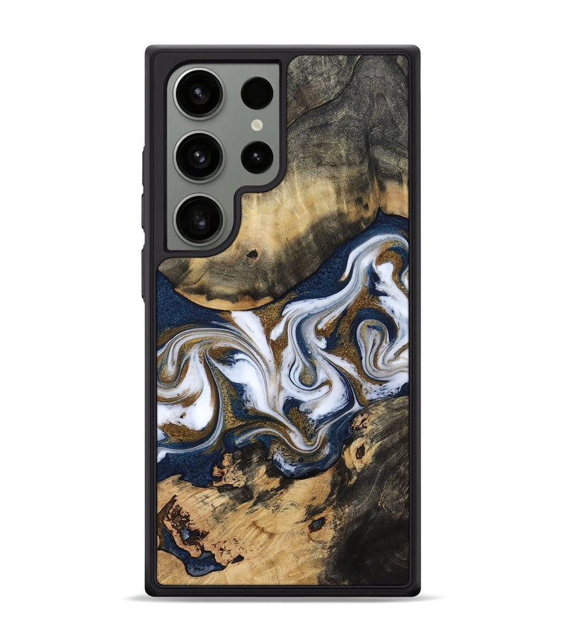 Galaxy S24 Ultra Wood Phone Case - Bettye (Teal & Gold, 812103)