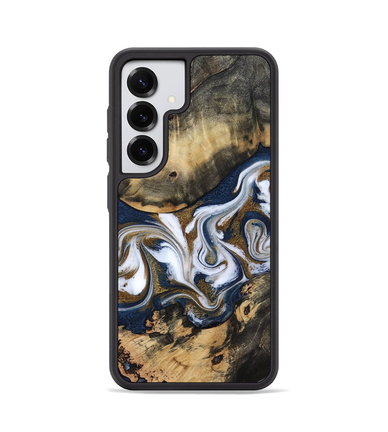 Galaxy S25 Wood Phone Case - Bettye (Teal & Gold, 812103)