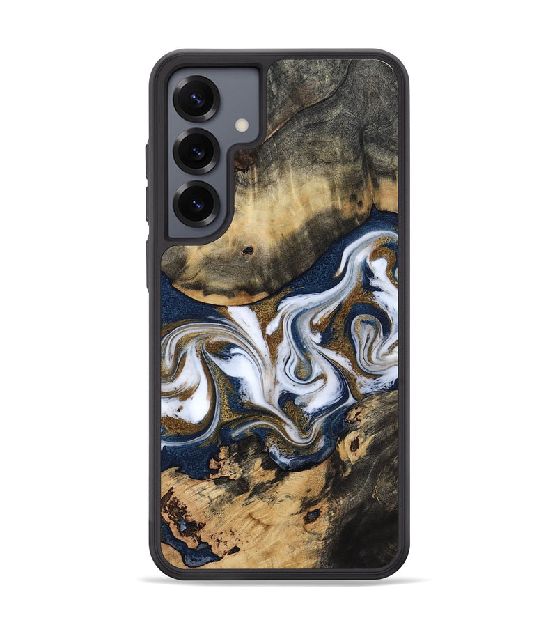 Galaxy S25 Plus Wood Phone Case - Bettye (Teal & Gold, 812103)