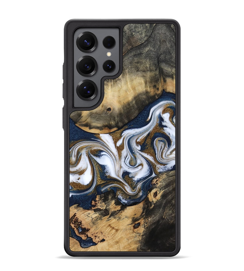 Galaxy S25 Ultra Wood Phone Case - Bettye (Teal & Gold, 812103)