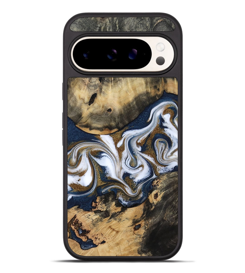 Pixel 9 Pro XL Wood Phone Case - Bettye (Teal & Gold, 812103)
