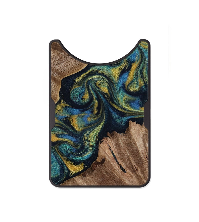 Alloy Wood Wallet - Lizette (Teal & Gold, 812104)