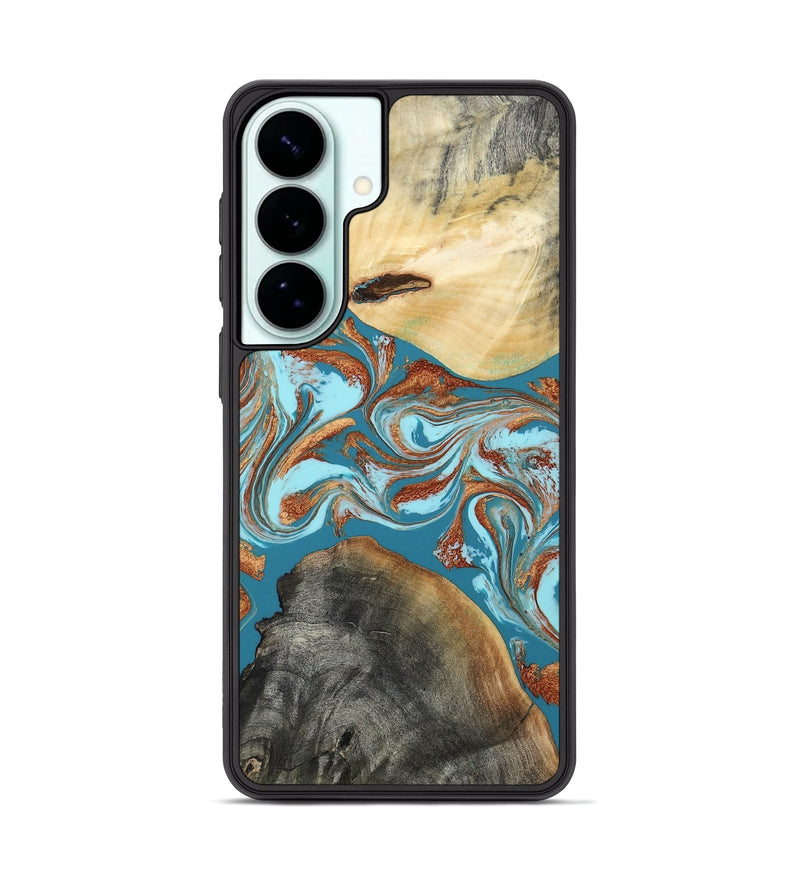 Galaxy S26 Plus Wood Phone Case - Rheta (Teal & Gold, 812106)