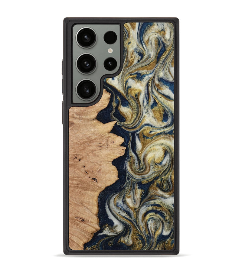 Galaxy S23 Ultra Wood Phone Case - Cloe (Teal & Gold, 812108)