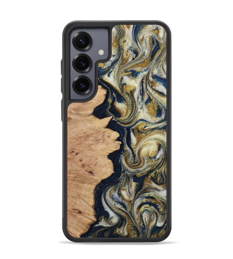 Galaxy S25 Plus Wood Phone Case - Cloe (Teal & Gold, 812108)