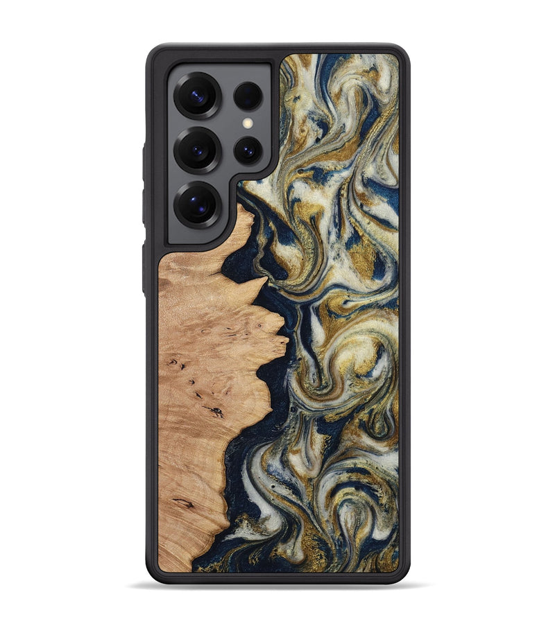 Galaxy S25 Ultra Wood Phone Case - Cloe (Teal & Gold, 812108)