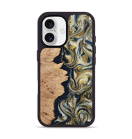 iPhone 17 Wood Phone Case - Cloe (Teal & Gold, 812108)