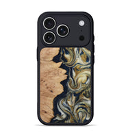 iPhone 17 Pro Wood Phone Case - Cloe (Teal & Gold, 812108)