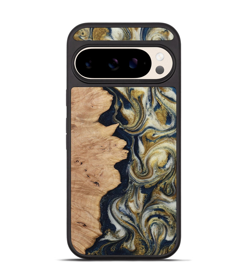 Pixel 10 Wood Phone Case - Cloe (Teal & Gold, 812108)