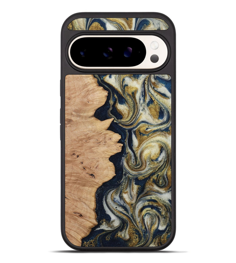 Pixel 10 Pro XL Wood Phone Case - Cloe (Teal & Gold, 812108)