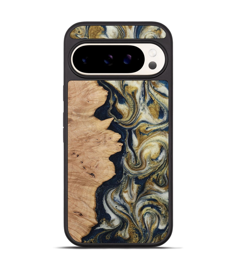 Pixel 9 Pro Wood Phone Case - Cloe (Teal & Gold, 812108)