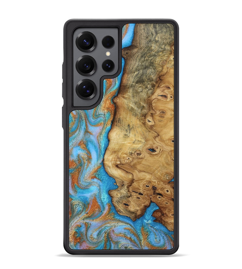 Galaxy S25 Ultra Wood Phone Case - Weldon (Teal & Gold, 812109)