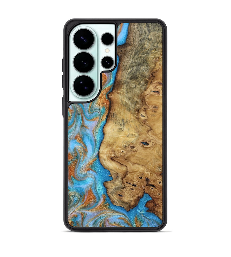 Galaxy S26 Ultra Wood Phone Case - Weldon (Teal & Gold, 812109)