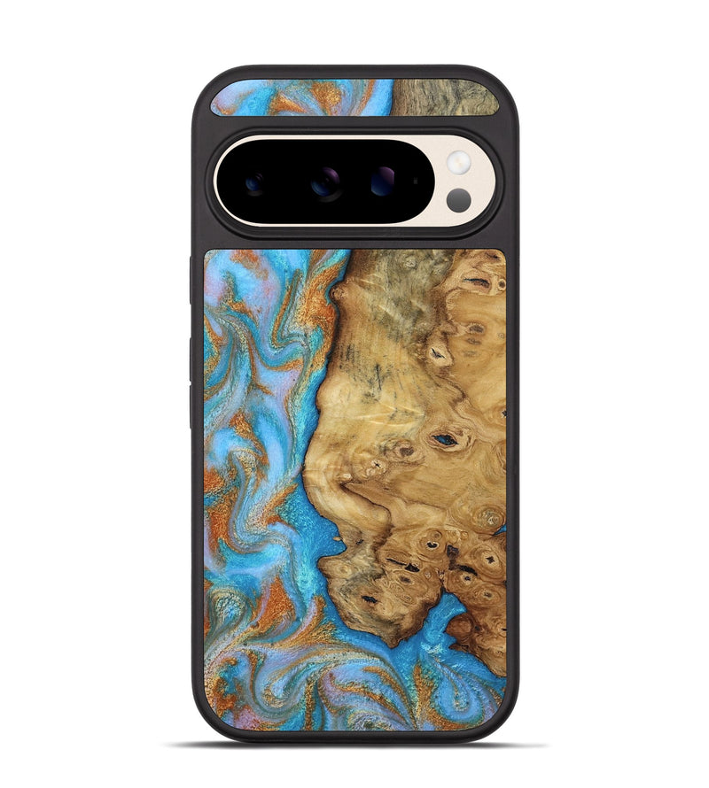 Pixel 10 Wood Phone Case - Weldon (Teal & Gold, 812109)