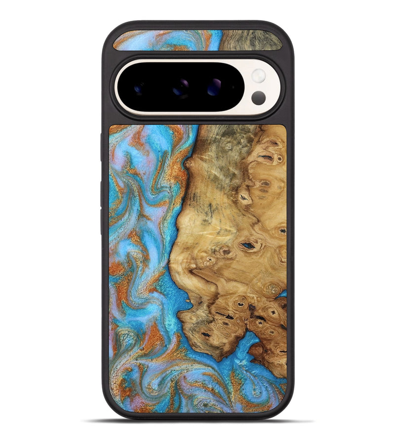 Pixel 10 Pro XL Wood Phone Case - Weldon (Teal & Gold, 812109)