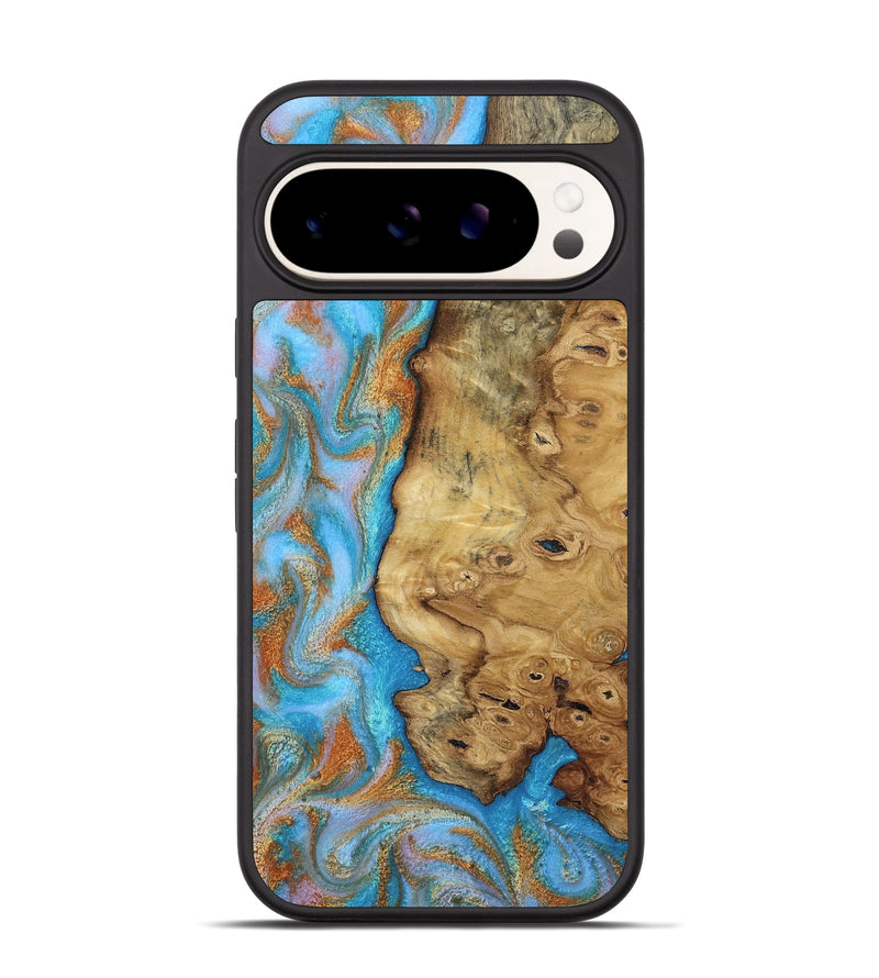 Pixel 9 Wood Phone Case - Weldon (Teal & Gold, 812109)