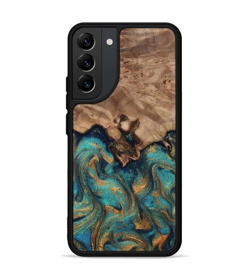 Galaxy S22 Plus Wood Phone Case - Talon (Teal & Gold, 812110)