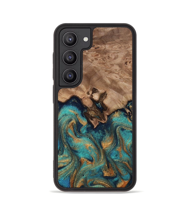 Galaxy S23 Wood Phone Case - Talon (Teal & Gold, 812110)