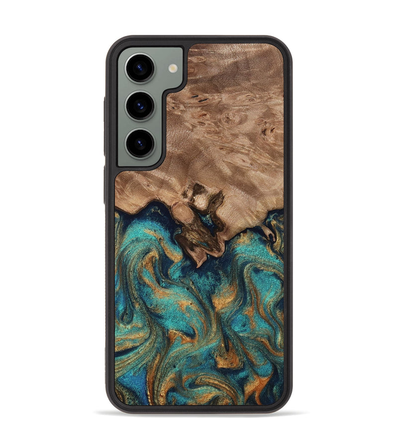 Galaxy S23 Plus Wood Phone Case - Talon (Teal & Gold, 812110)