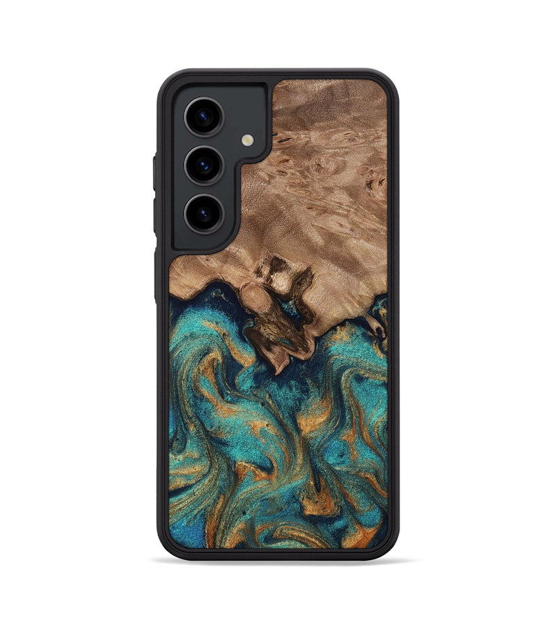 Galaxy S24 Wood Phone Case - Talon (Teal & Gold, 812110)