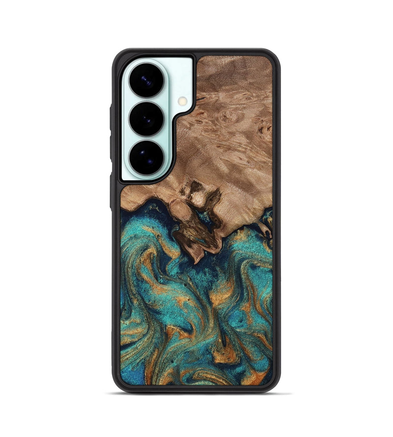 Galaxy S26 Wood Phone Case - Talon (Teal & Gold, 812110)