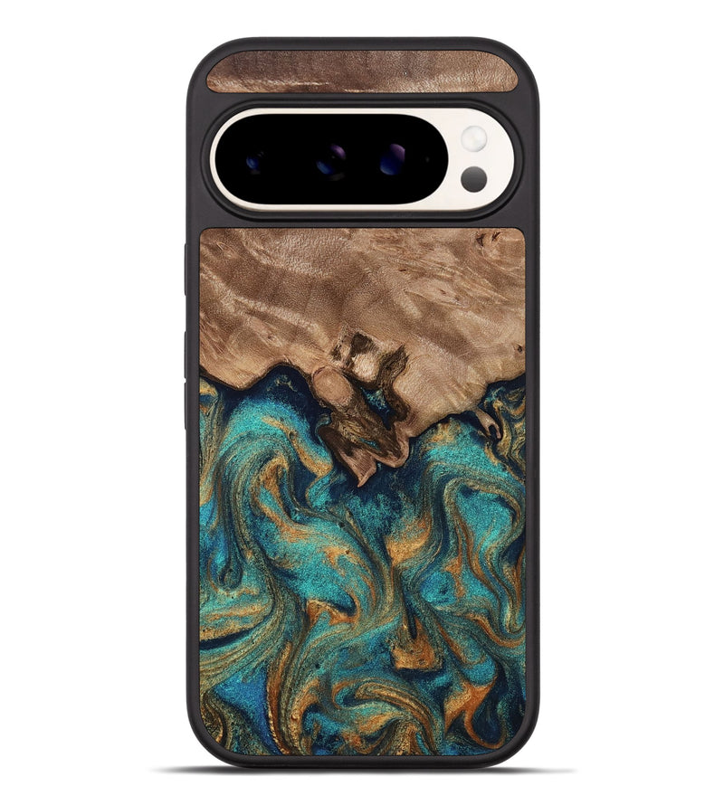 Pixel 9 Pro XL Wood Phone Case - Talon (Teal & Gold, 812110)