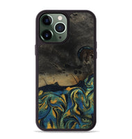 iPhone 13 Pro Max Wood Phone Case - Kaizen (Teal & Gold, 812113)