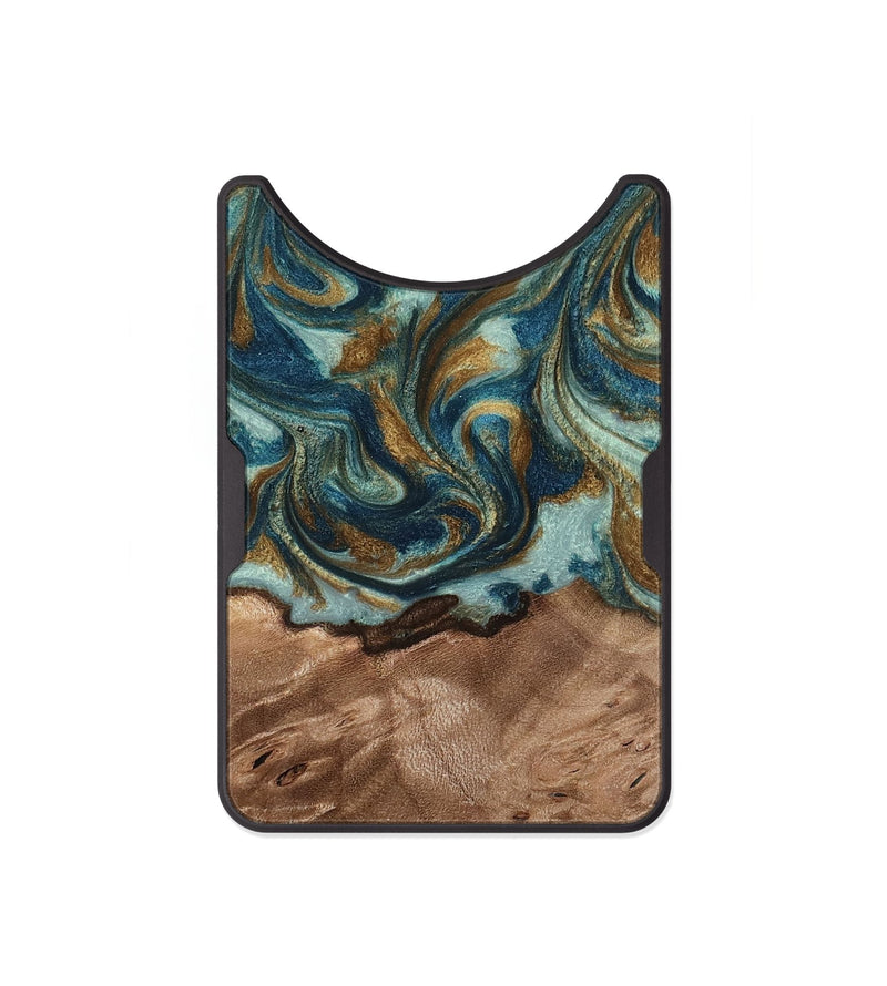 Alloy Wood Wallet - Aidyn (Teal & Gold, 812116)