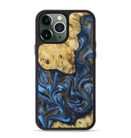 iPhone 13 Pro Max Wood Phone Case - Flossie (Teal & Gold, 812118)
