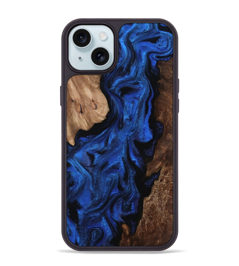 iPhone 15 Plus Wood Phone Case - Lilith (Blue, 812146)