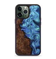 iPhone 13 Pro Max Wood Phone Case - Chaim (Blue, 812150)