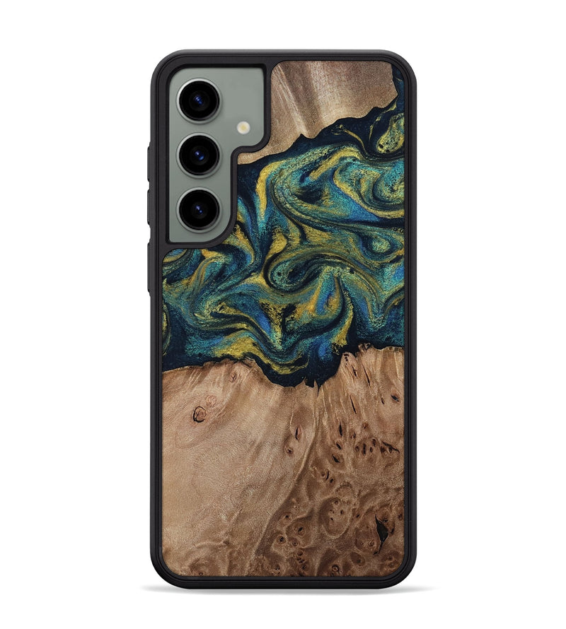 Galaxy S24 Plus Wood Phone Case - Dannie (Teal & Gold, 812151)