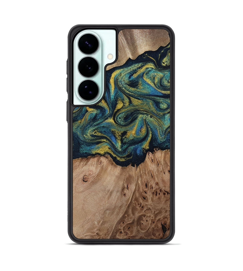 Galaxy S26 Plus Wood Phone Case - Dannie (Teal & Gold, 812151)