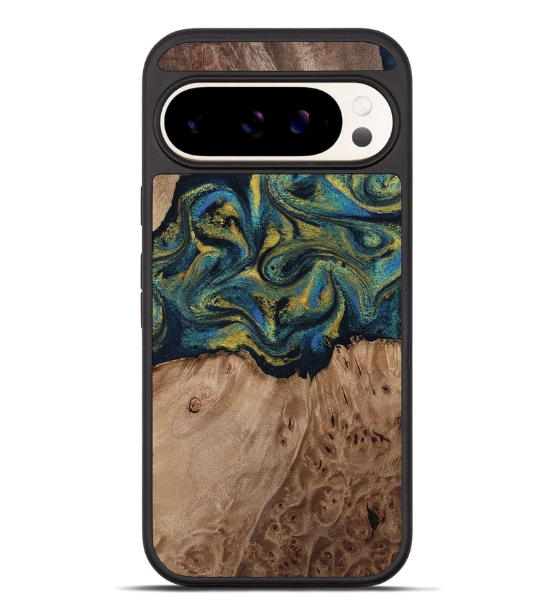 Pixel 10 Pro XL Wood Phone Case - Dannie (Teal & Gold, 812151)