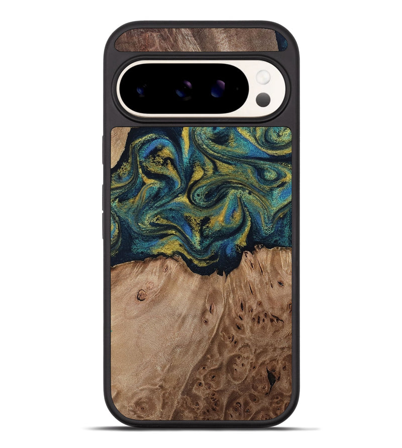 Pixel 9 Pro XL Wood Phone Case - Dannie (Teal & Gold, 812151)
