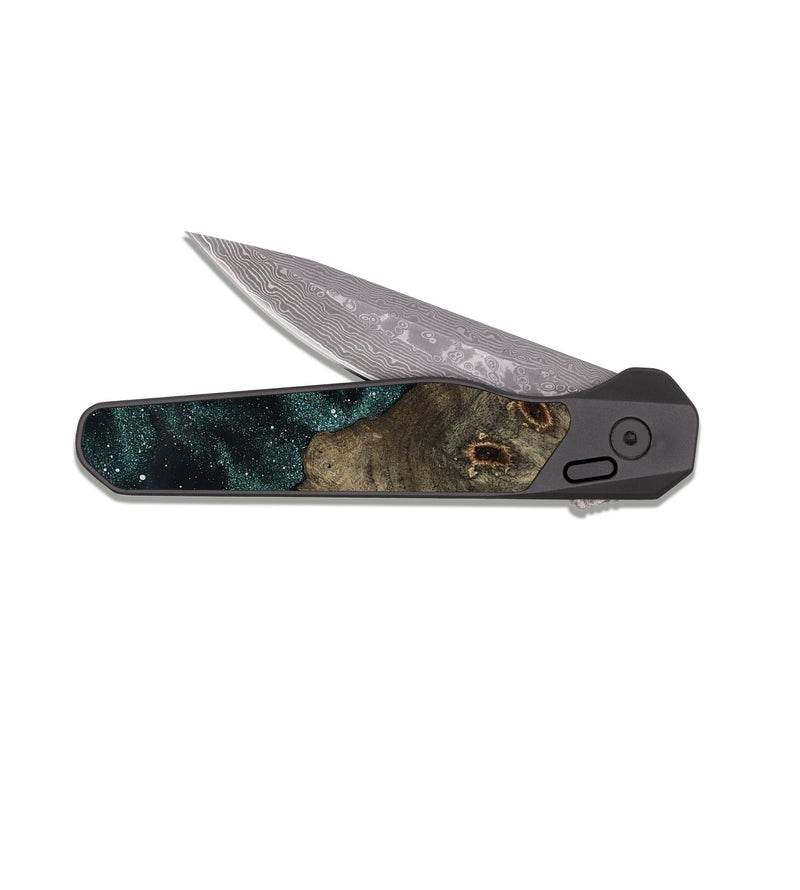 EDC Dark Damascus Wood Pocket Knife - Samuel (Cosmos, 812152)