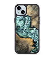 iPhone 15 Plus Wood Phone Case - Evelyne (Green, 812172)