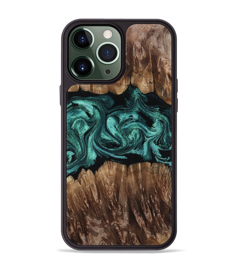 iPhone 13 Pro Max Wood Phone Case - Aaden (Green, 812173)