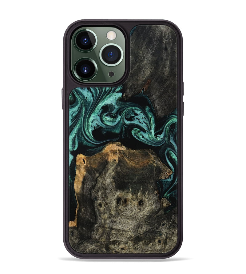 iPhone 13 Pro Max Wood Phone Case - Dina (Green, 812174)